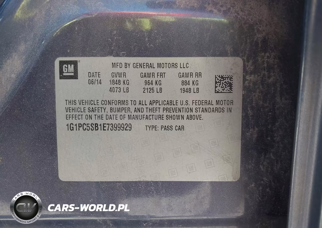 2014 Chevrolet Cruze 1Lt Auto VIN:1G1PC5SB1E7399929 - 9