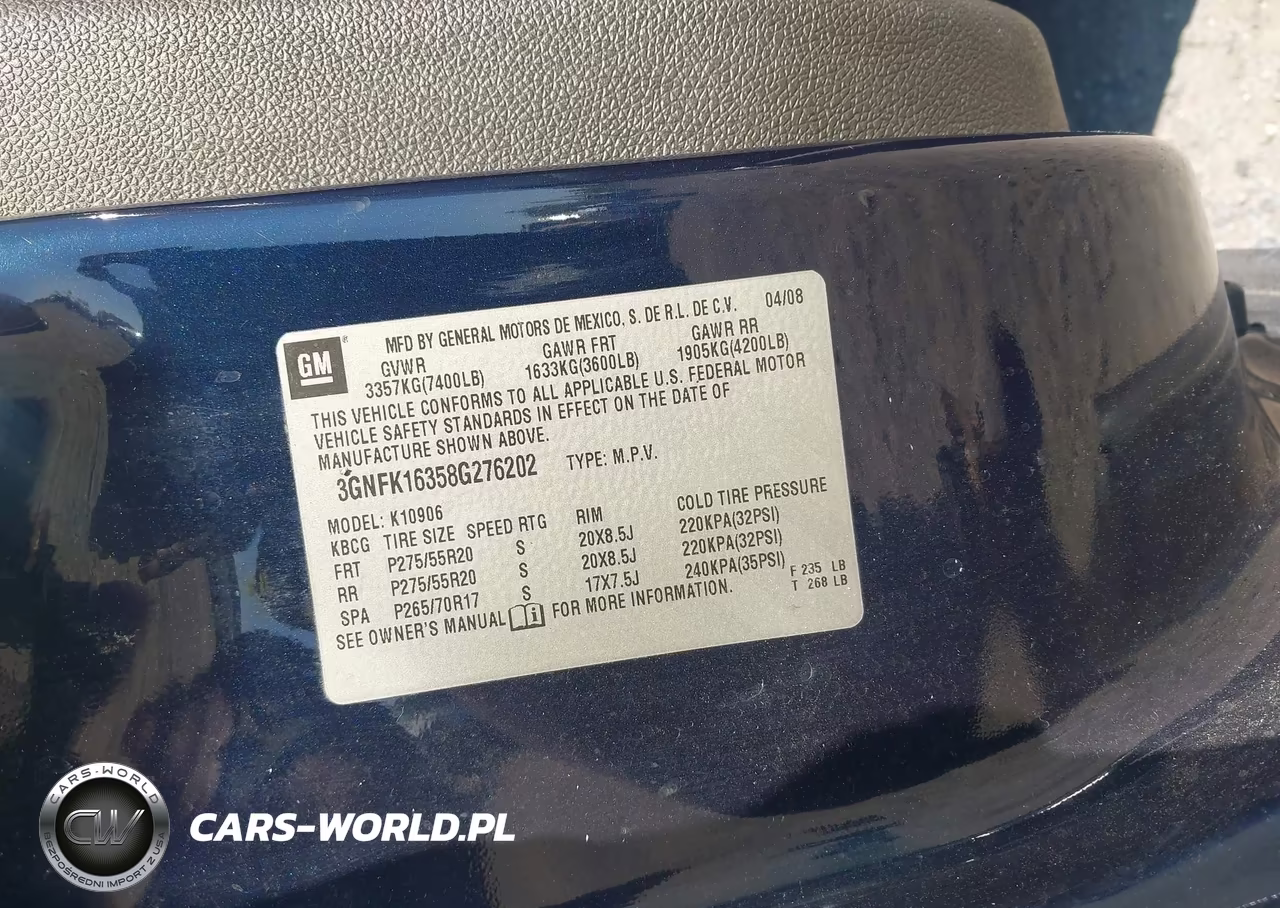 2008 Chevrolet Suburban 1500 Lt VIN:3GNFK16358G276202 - 9