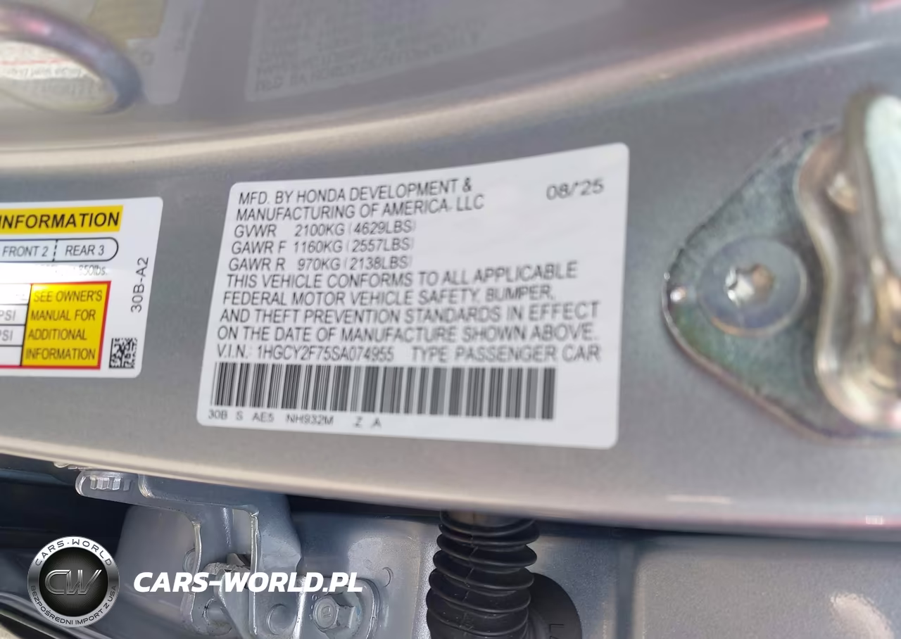 2025 Honda Accord Hybrid Sport-L VIN:1HGCY2F75SA074955 - 9