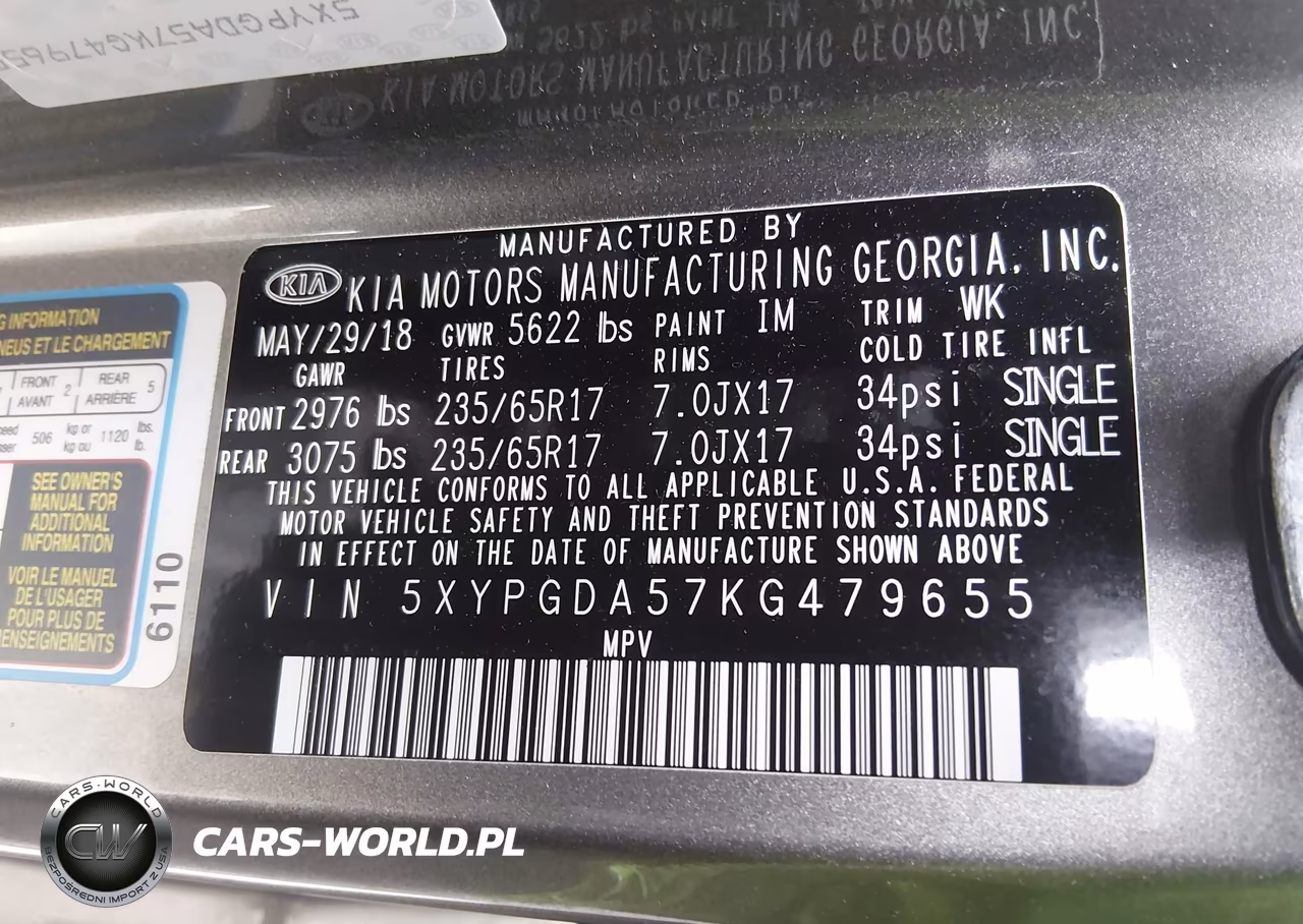 2019 Kia Sorento 3.3L Lx VIN:5XYPGDA57KG479655 - 9