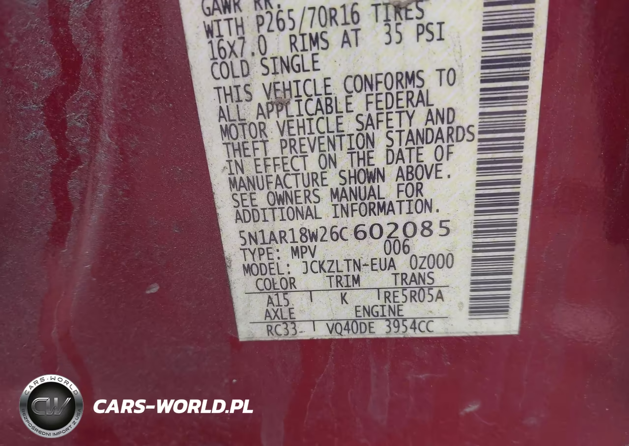 2006 Nissan Pathfinder Se VIN:5N1AR18W26C602085 - 9