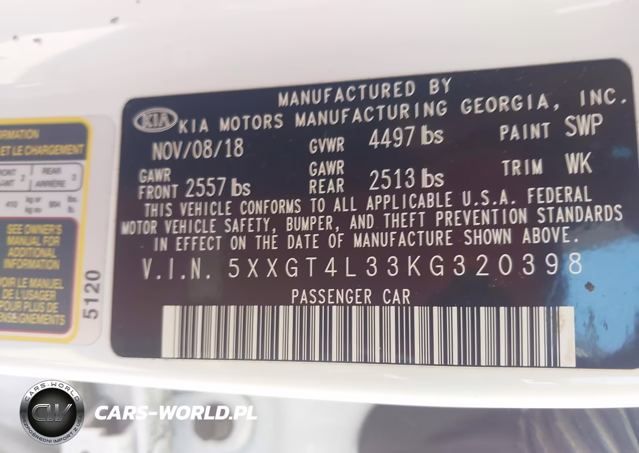 2019 Kia Optima Lx VIN:5XXGT4L33KG320398 - 9