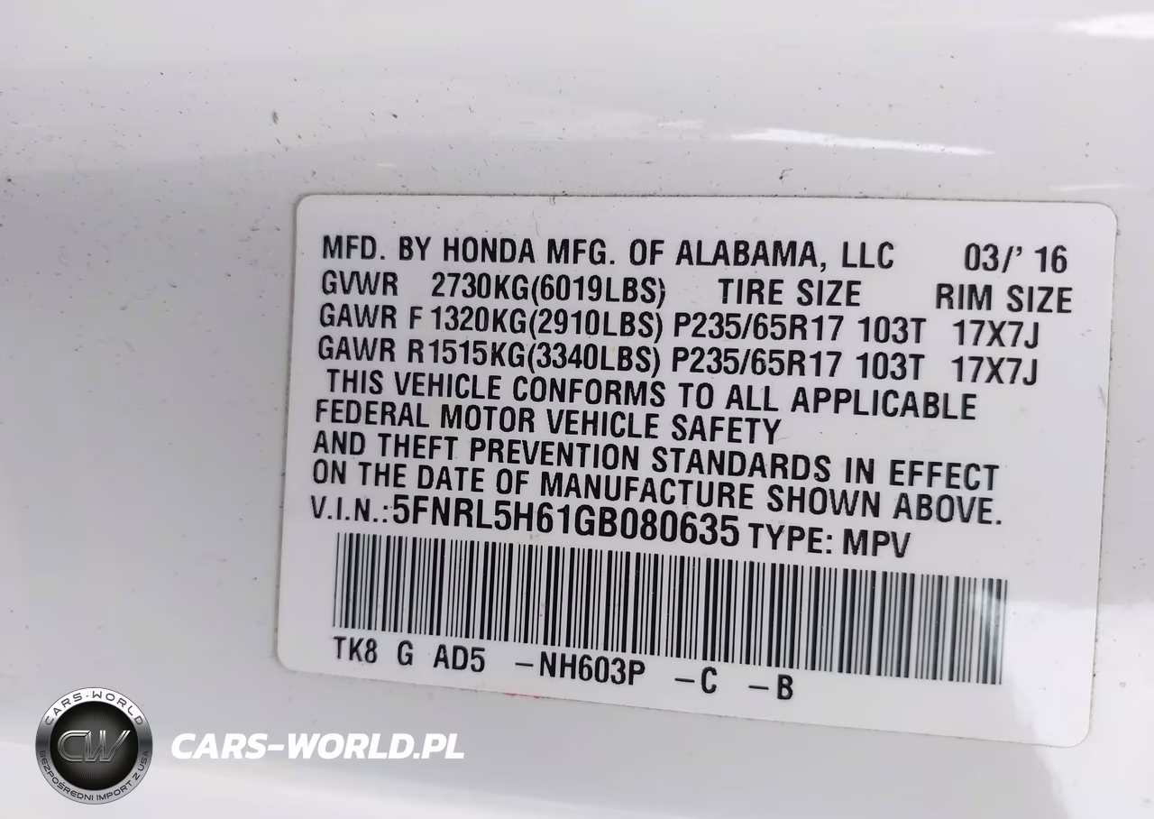 2016 Honda Odyssey Ex-L VIN:5FNRL5H61GB080635 - 9