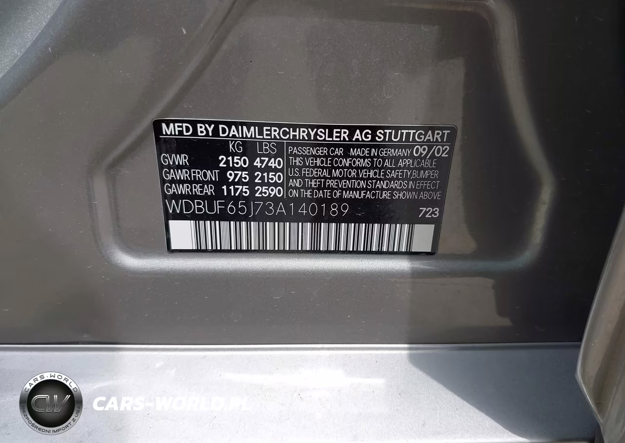 2003 Mercedes-Benz E 320 VIN:WDBUF65J73A140189 - 9