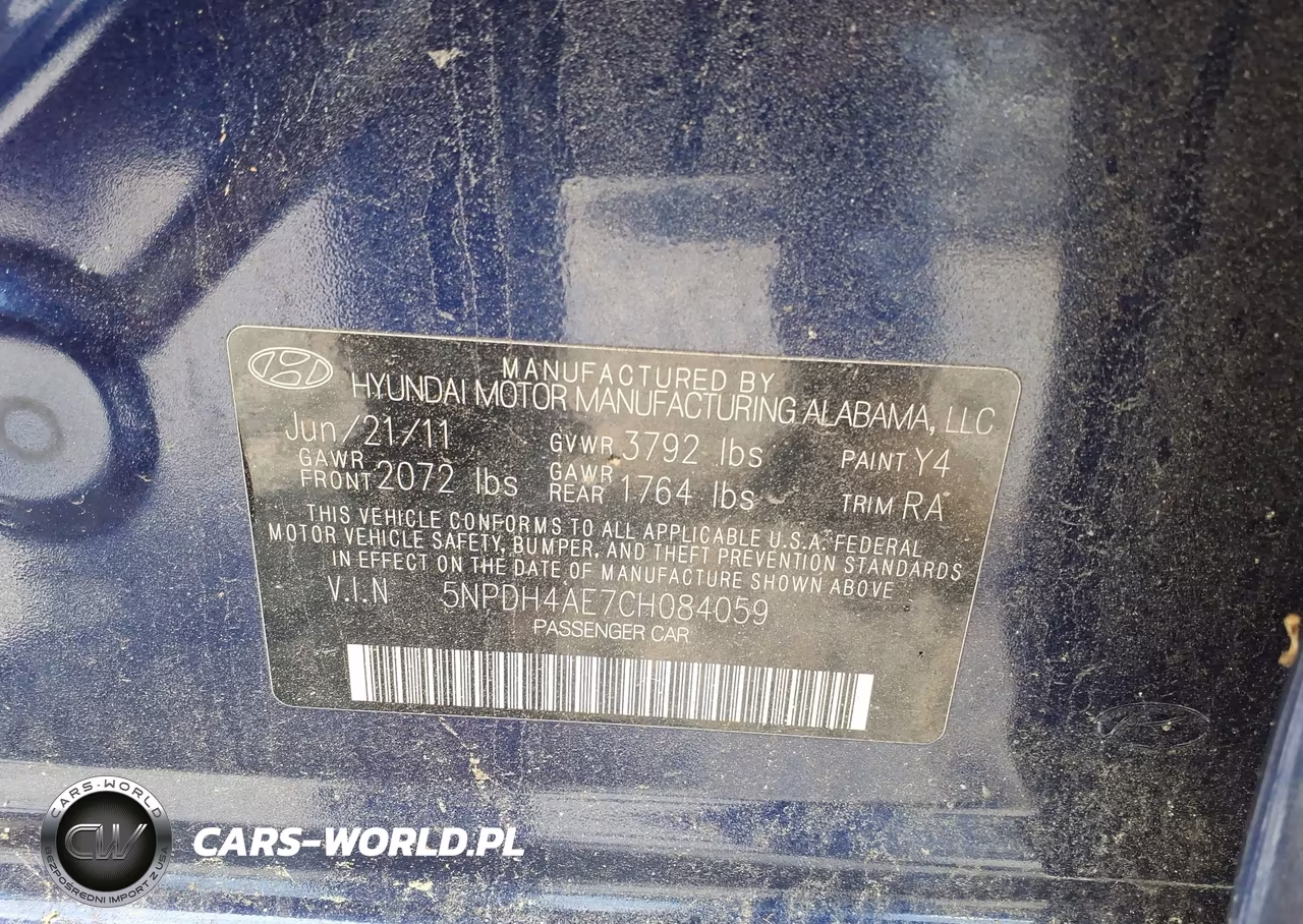 2012 Hyundai Elantra Gls VIN:5NPDH4AE7CH084059 - 9