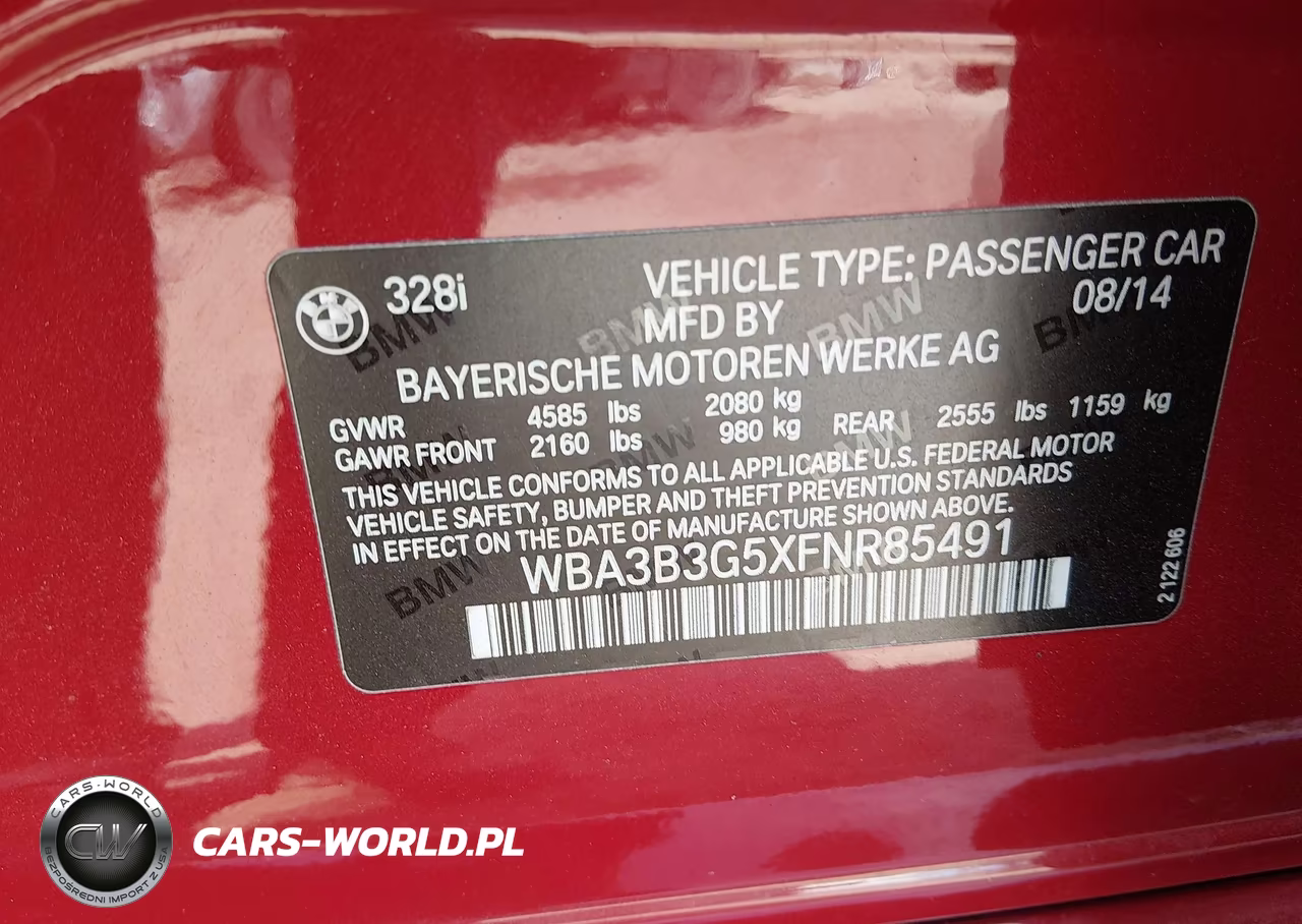 2015 BMW 328I xDrive VIN:WBA3B3G5XFNR85491 - 9