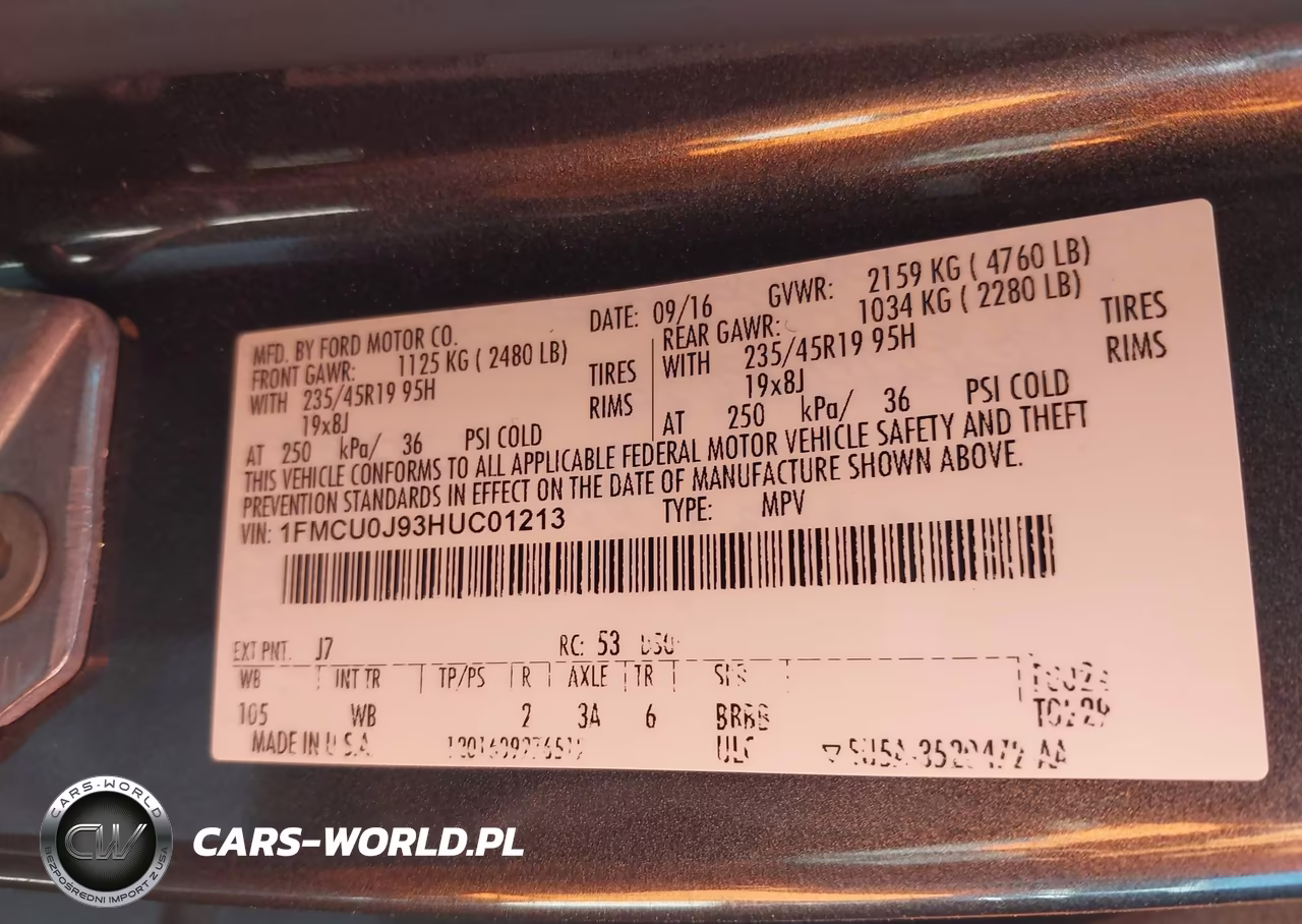 2017 Ford Escape Titanium VIN:1FMCU0J93HUC01213 - 9