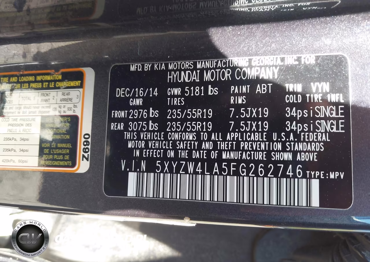 2015 Hyundai Santa Fe Sport 2.0L Turbo VIN:5XYZW4LA5FG262746 - 9