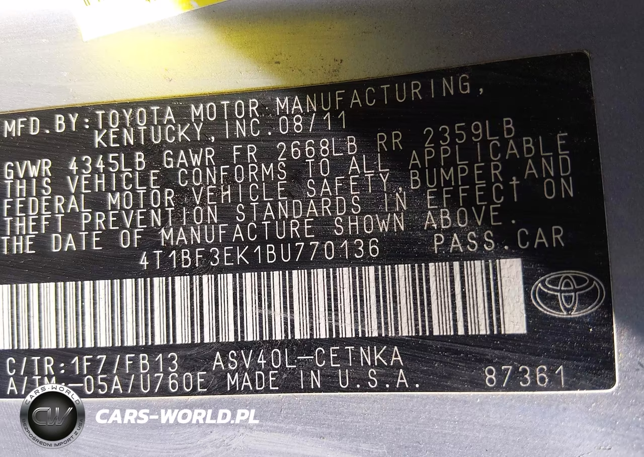 2011 Toyota Camry Le VIN:4T1BF3EK1BU770136 - 9
