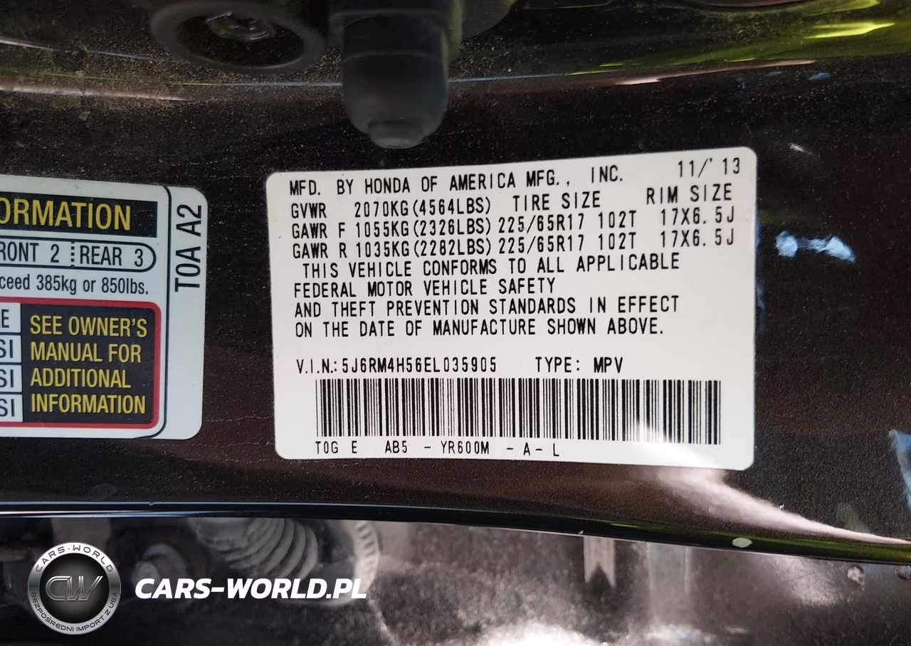 2014 Honda Cr-V Ex VIN:5J6RM4H56EL035905 - 9