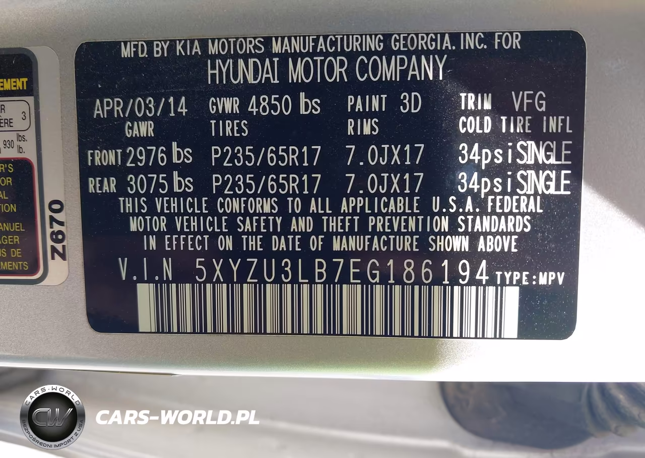 2014 Hyundai Santa Fe Sport 2.4L VIN:5XYZU3LB7EG186194 - 9