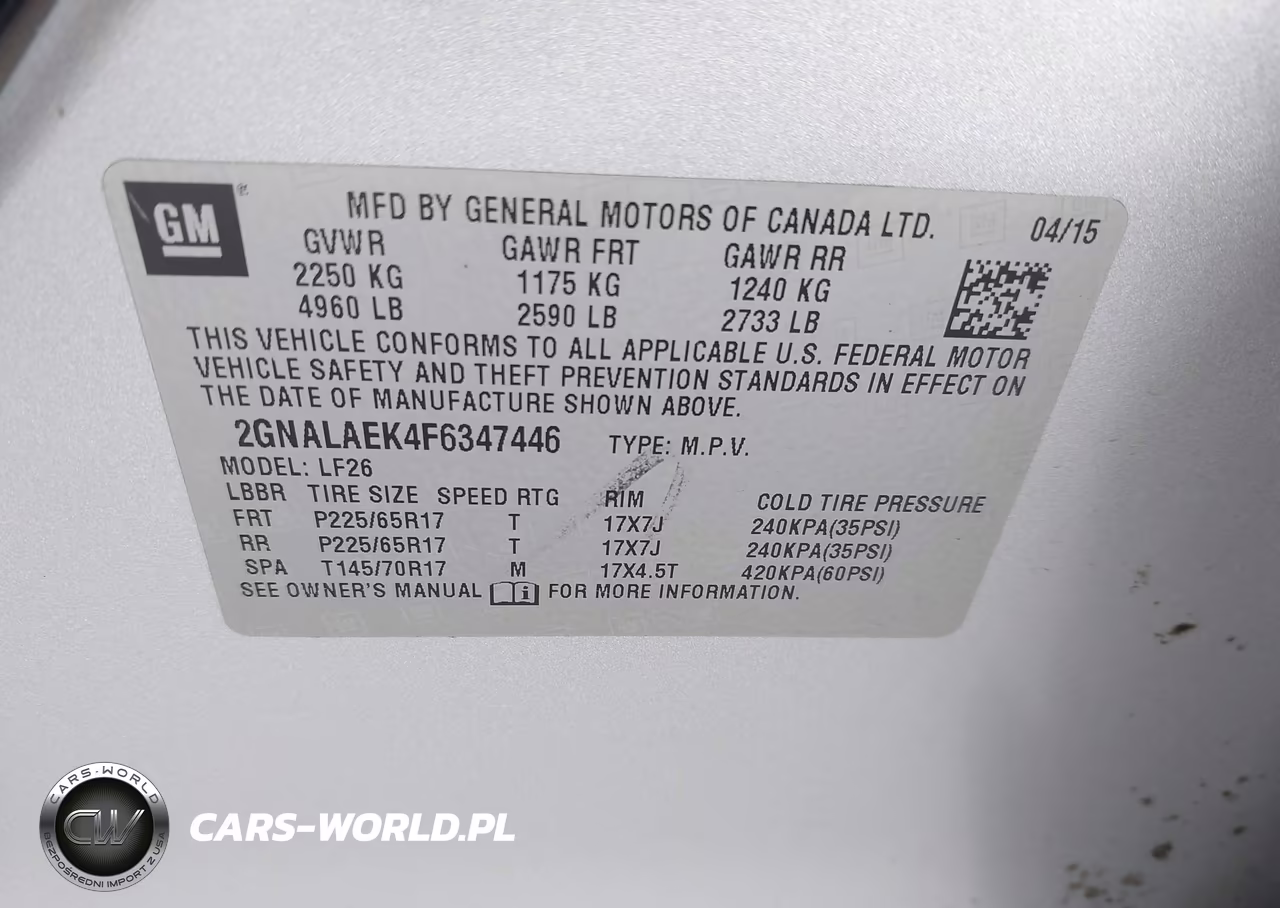 2015 Chevrolet Equinox Ls VIN:2GNALAEK4F6347446 - 9