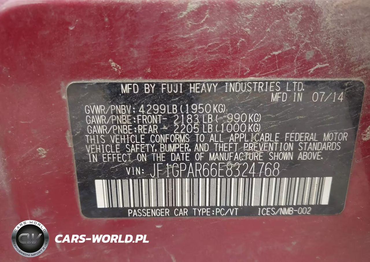 2014 Subaru Impreza 2.0I Sport Limited VIN:JF1GPAR66E8324768 - 9
