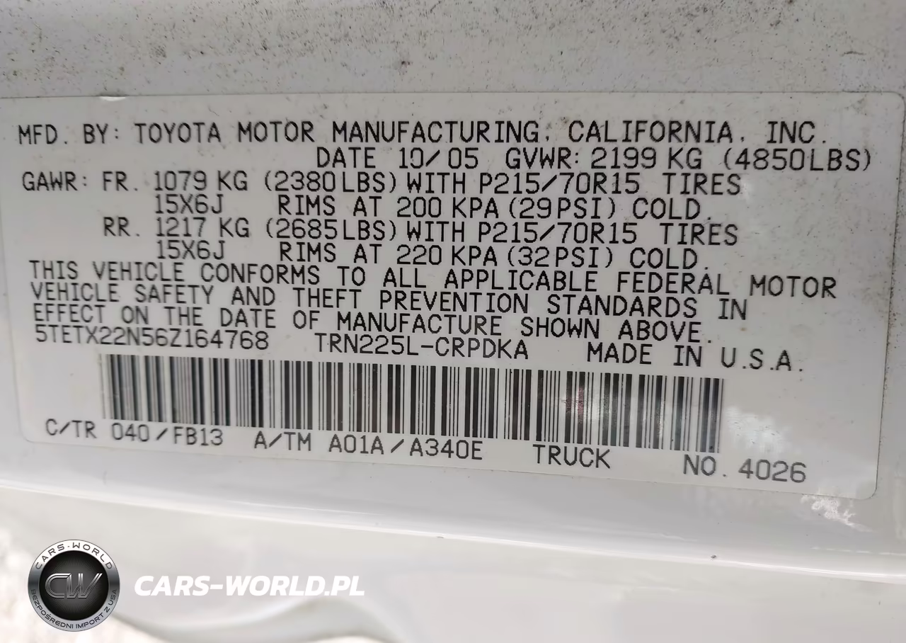 2006 Toyota Tacoma VIN:5TETX22N56Z164768 - 9