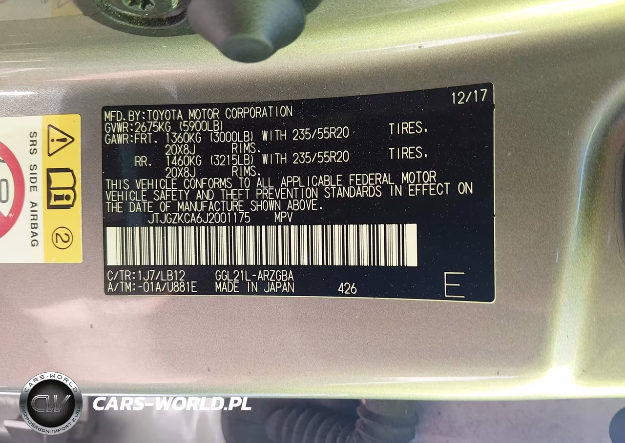 2018 Lexus Rx 350L Premium VIN:JTJGZKCA6J2001175 - 9