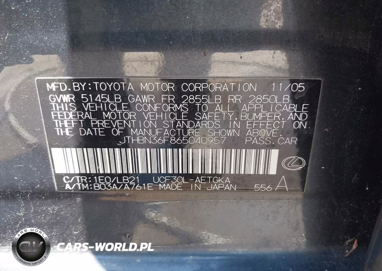 2006 Lexus Ls 430 VIN:JTHBN36F865040957 - 9