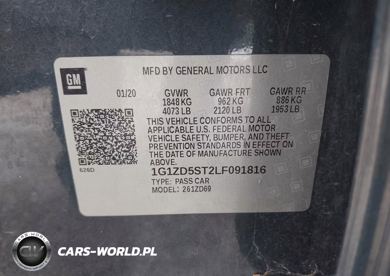 2020 Chevrolet Malibu Fwd Lt VIN:1G1ZD5ST2LF091816 - 9
