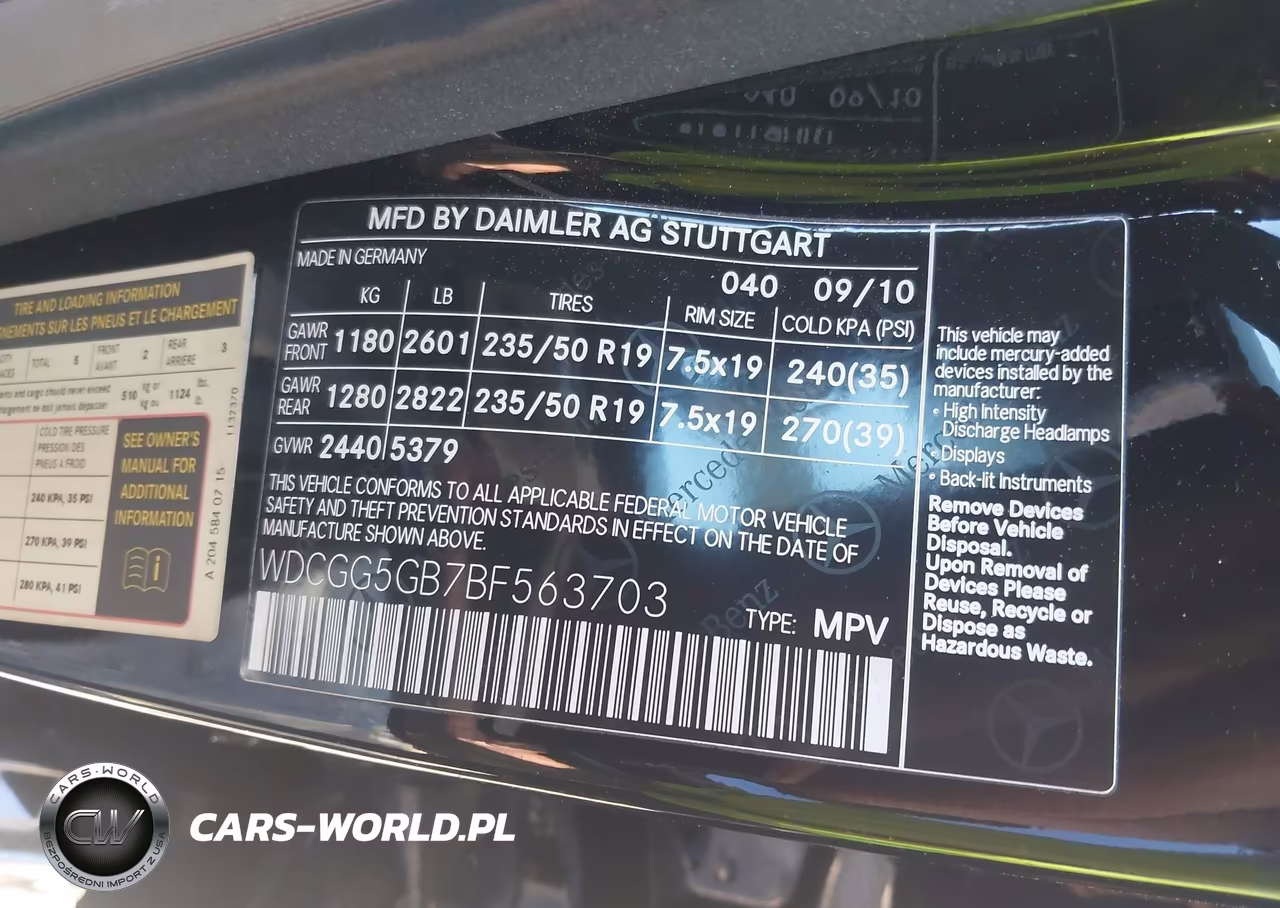 2011 Mercedes-Benz Glk 350 VIN:WDCGG5GB7BF563703 - 9