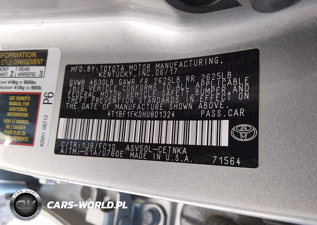 2017 Toyota Camry Le VIN:4T1BF1FK0HU801324 - 9