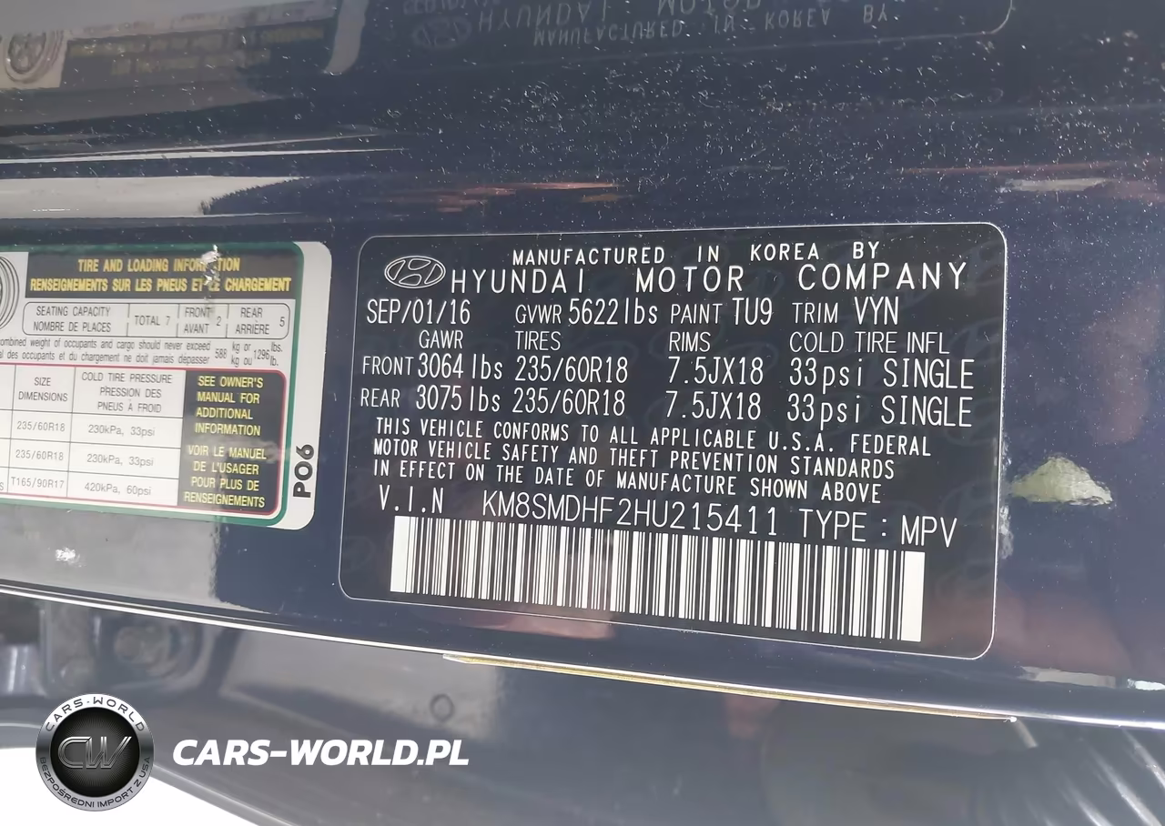 2017 Hyundai Santa Fe Se VIN:KM8SMDHF2HU215411 - 9