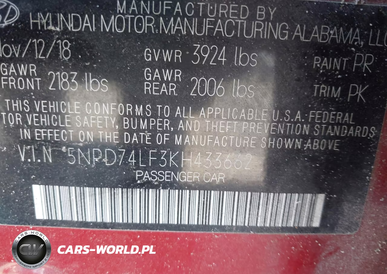 2019 Hyundai Elantra Se VIN:5NPD74LF3KH433662 - 9