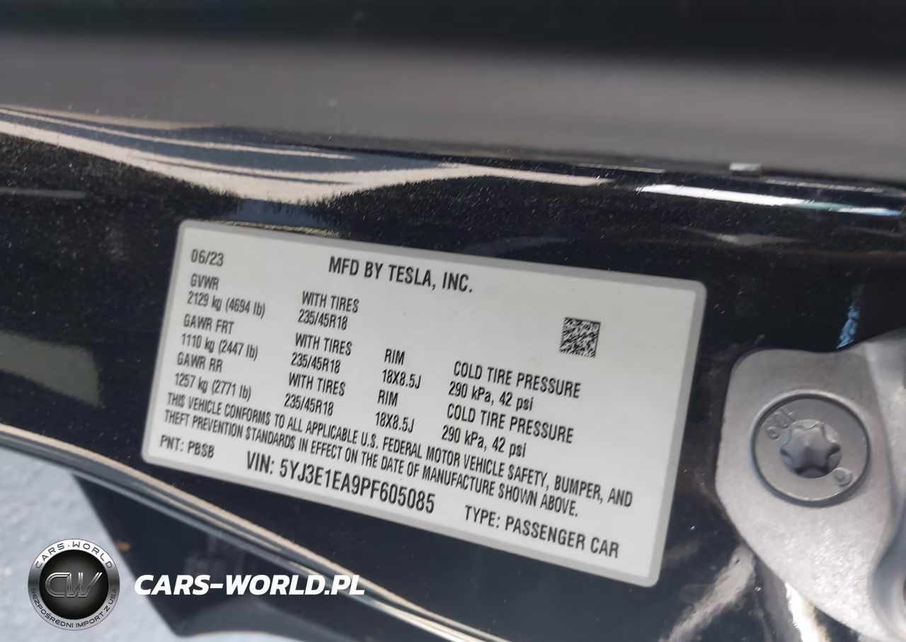 2023 Tesla Model 3 Rear-Wheel Drive VIN:5YJ3E1EA9PF605085 - 9