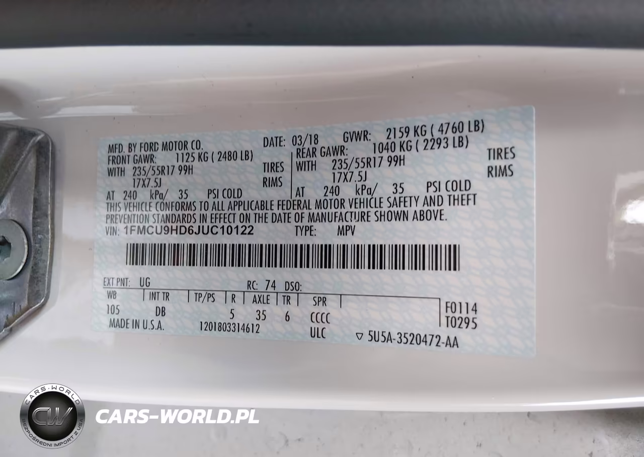 2018 Ford Escape Sel VIN:1FMCU9HD6JUC10122 - 9