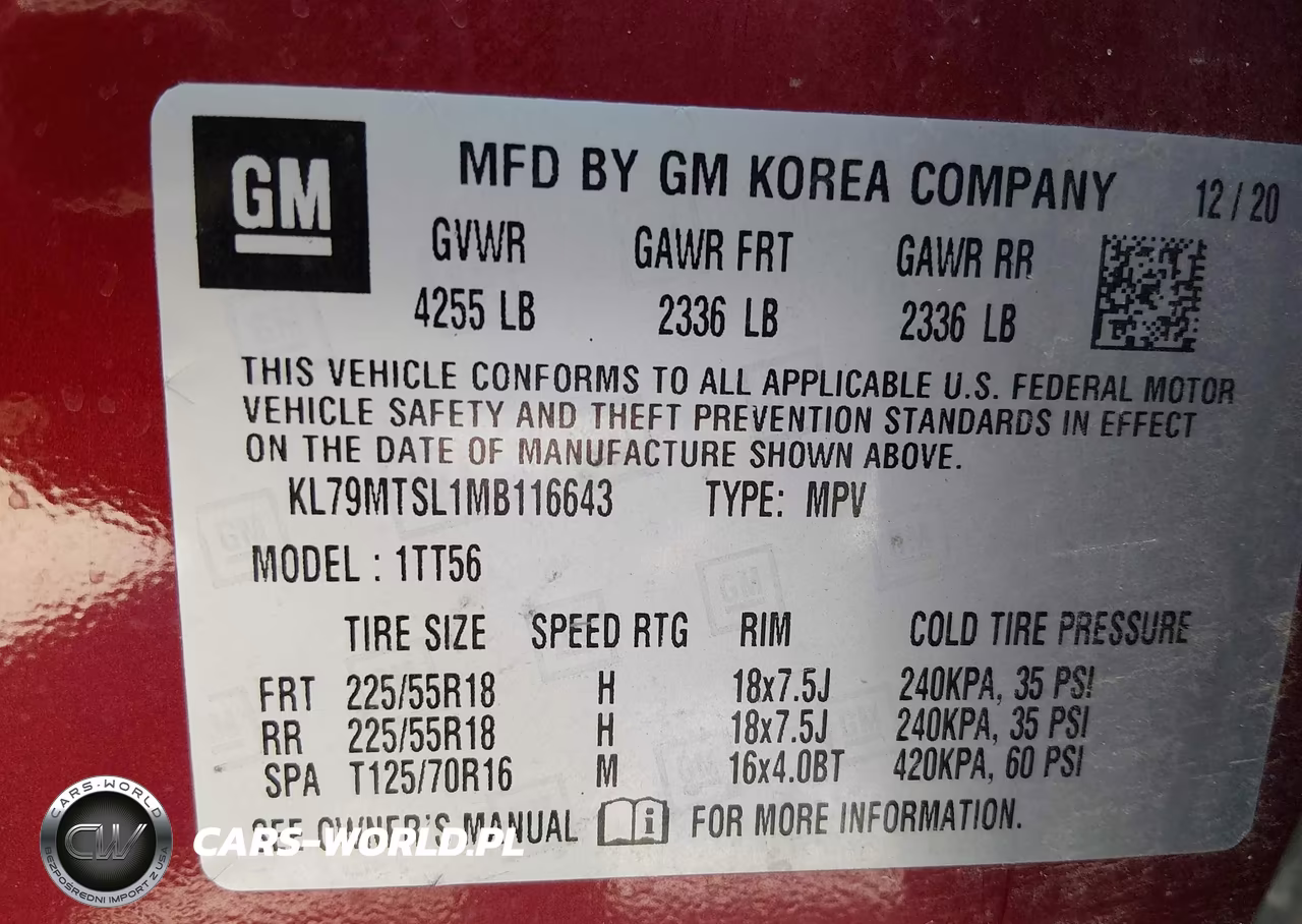 2021 Chevrolet Trailblazer Fwd Rs VIN:KL79MTSL1MB116643 - 9