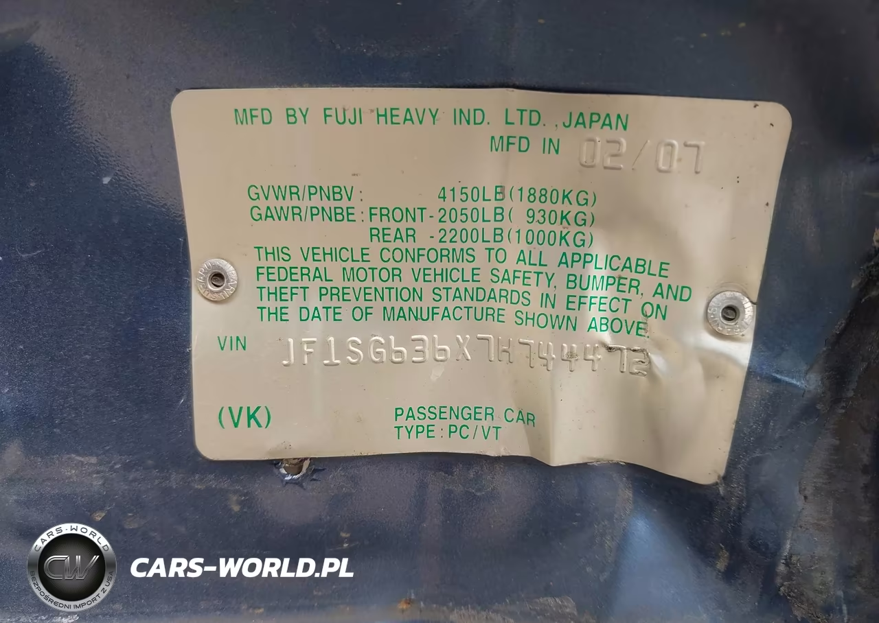 2007 Subaru Forester 2.5X VIN:JF1SG636X7H744472 - 9