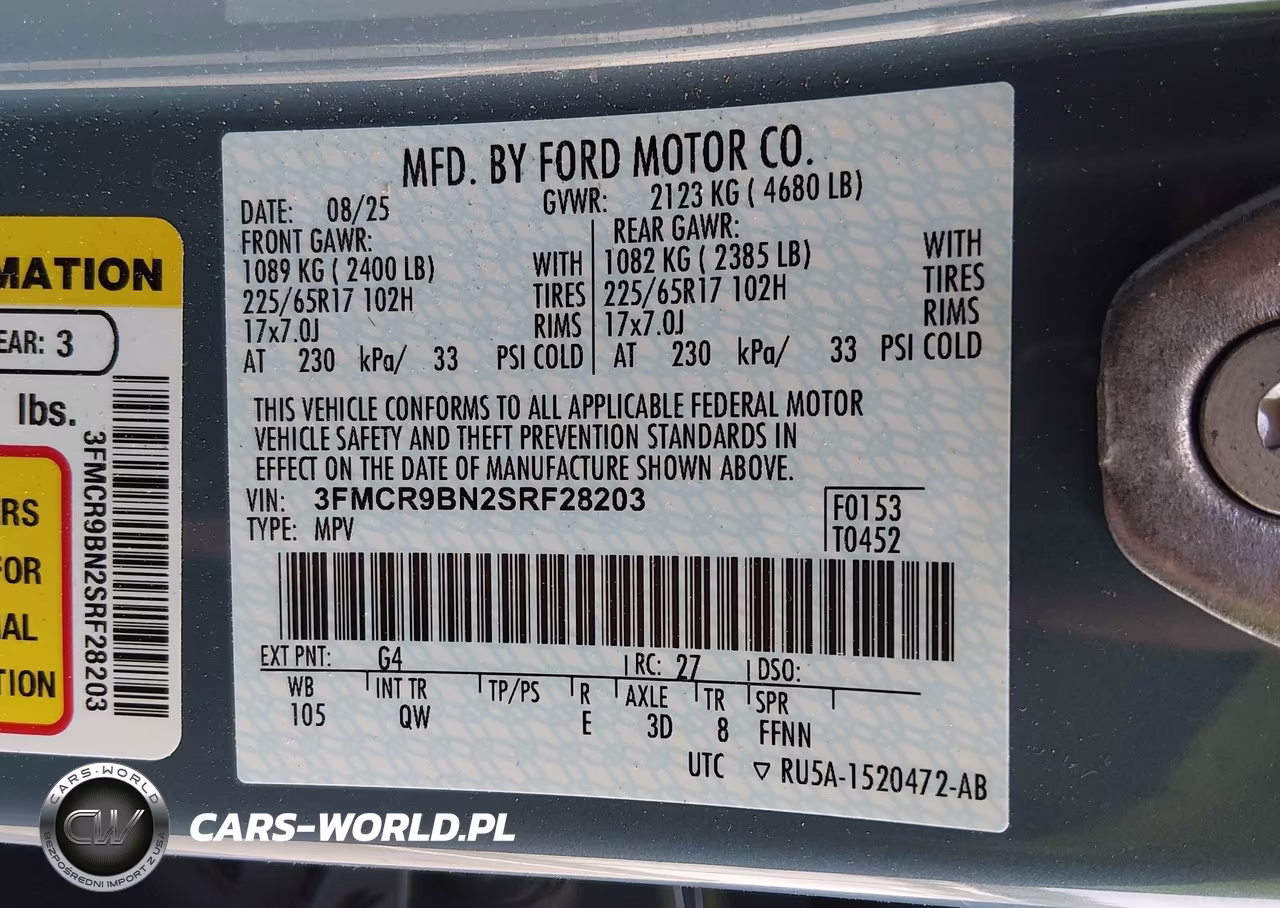2025 Ford Bronco Sport Big Bend VIN:3FMCR9BN2SRF28203 - 9
