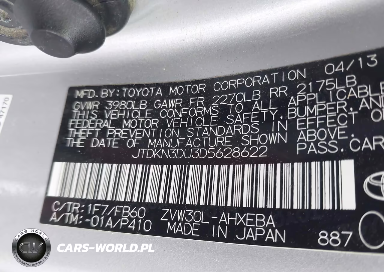 2013 Toyota Prius Three VIN:JTDKN3DU3D5628622 - 9