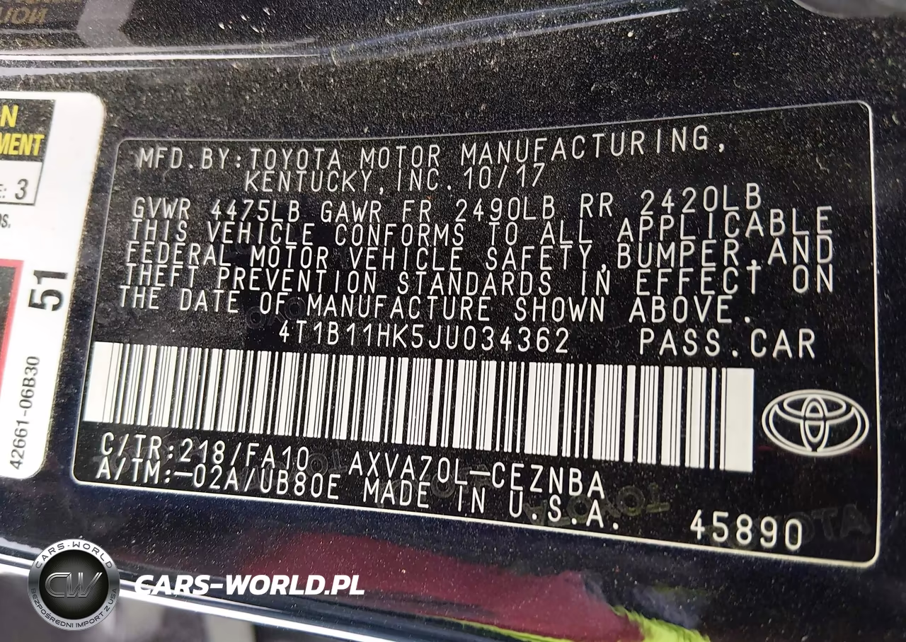 2018 Toyota Camry Le VIN:4T1B11HK5JU034362 - 9