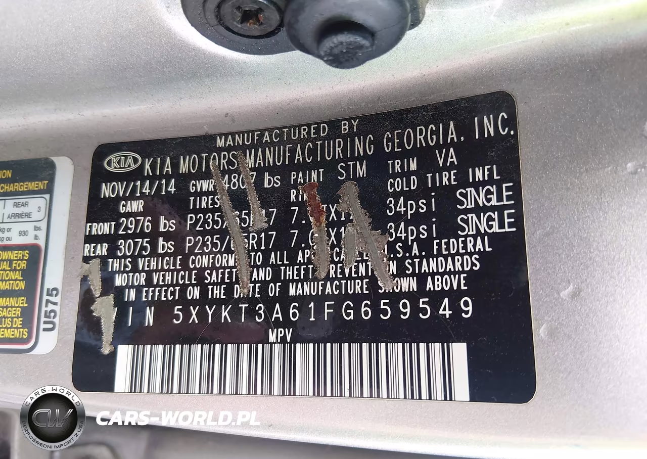 2015 Kia Sorento Lx VIN:5XYKT3A61FG659549 - 9