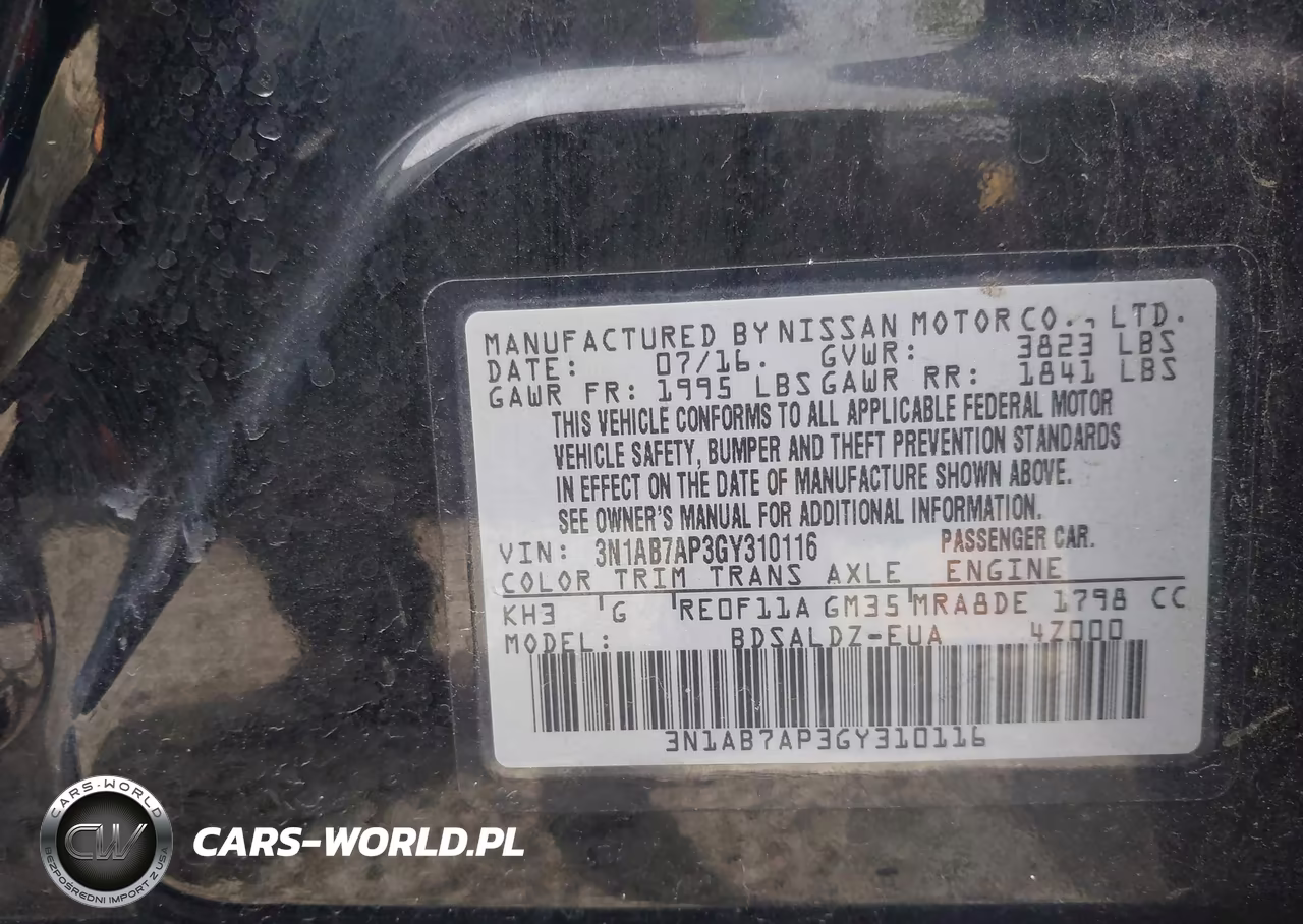 2016 Nissan Sentra Sv VIN:3N1AB7AP3GY310116 - 9
