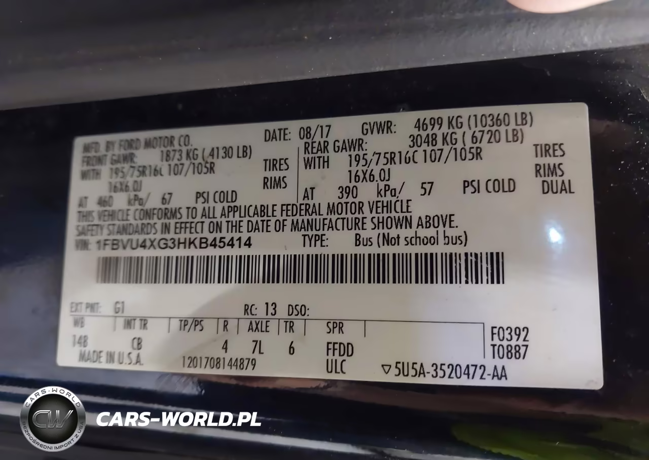 2017 Ford Transit-350 Xlt VIN:1FBVU4XG3HKB45414 - 8