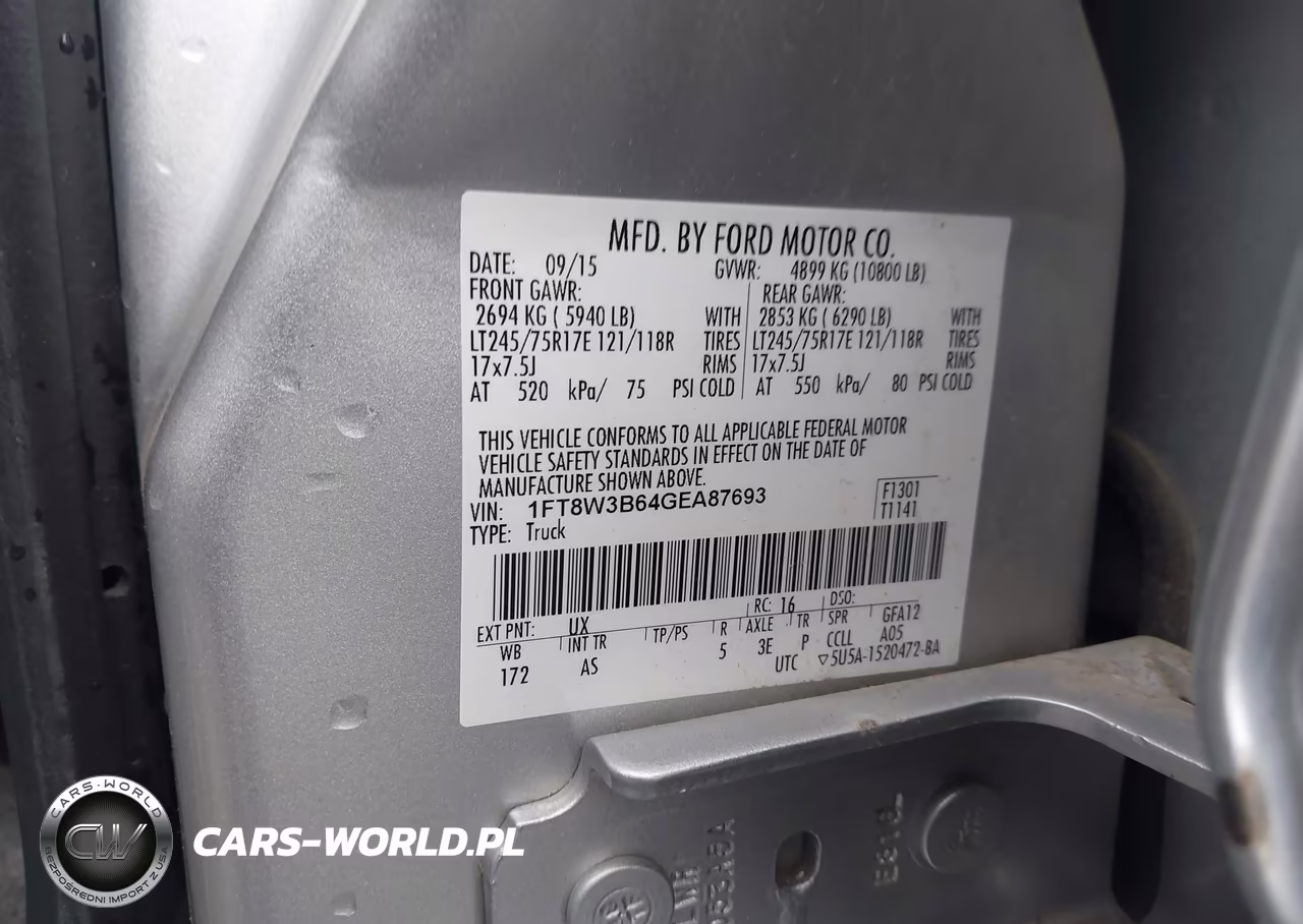 2016 Ford F-350 Xl VIN:1FT8W3B64GEA87693 - 9