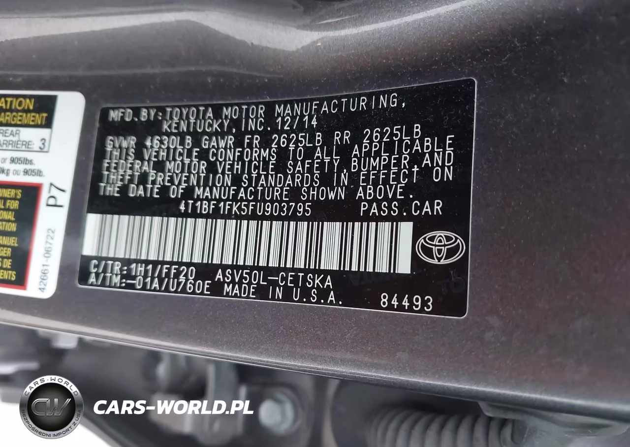 2015 Toyota Camry Se VIN:4T1BF1FK5FU903795 - 9