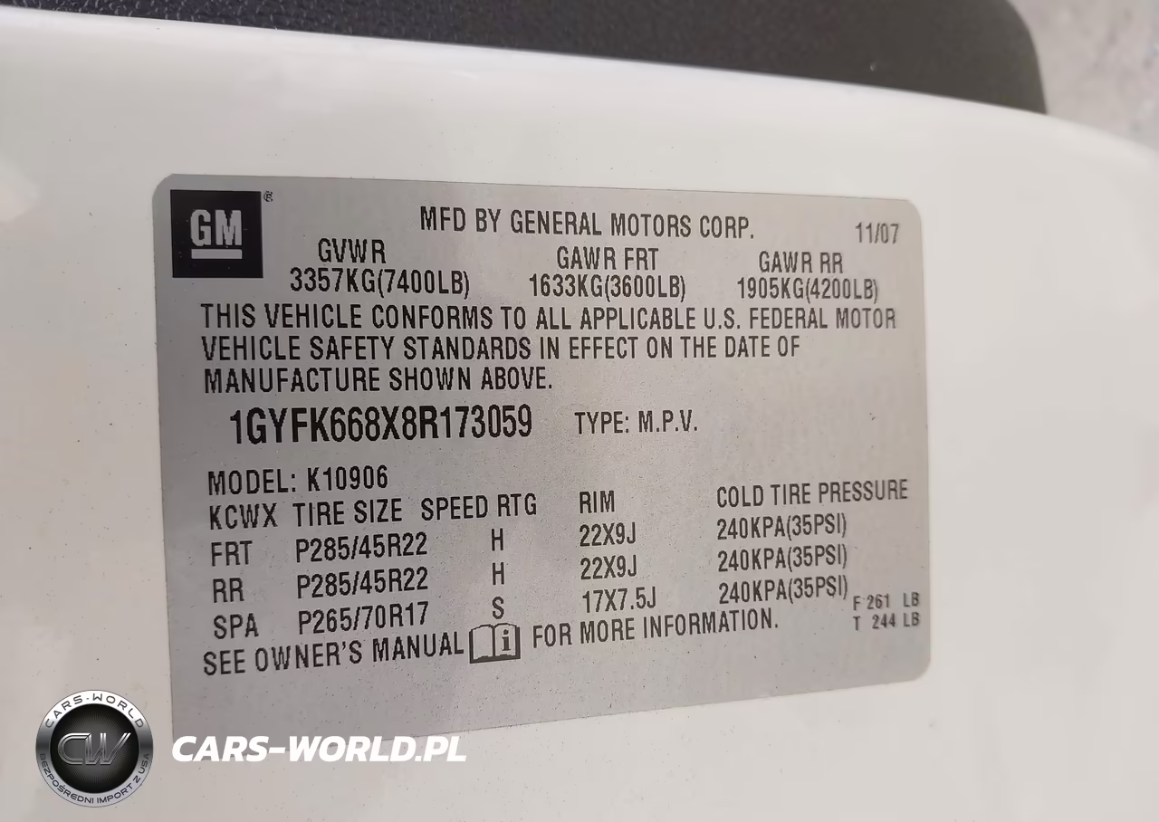 2008 Cadillac Escalade Esv Standard VIN:1GYFK668X8R173059 - 9