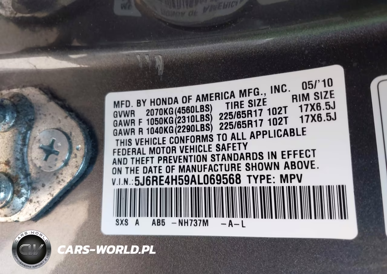2010 Honda Cr-V Ex VIN:5J6RE4H59AL069568 - 9