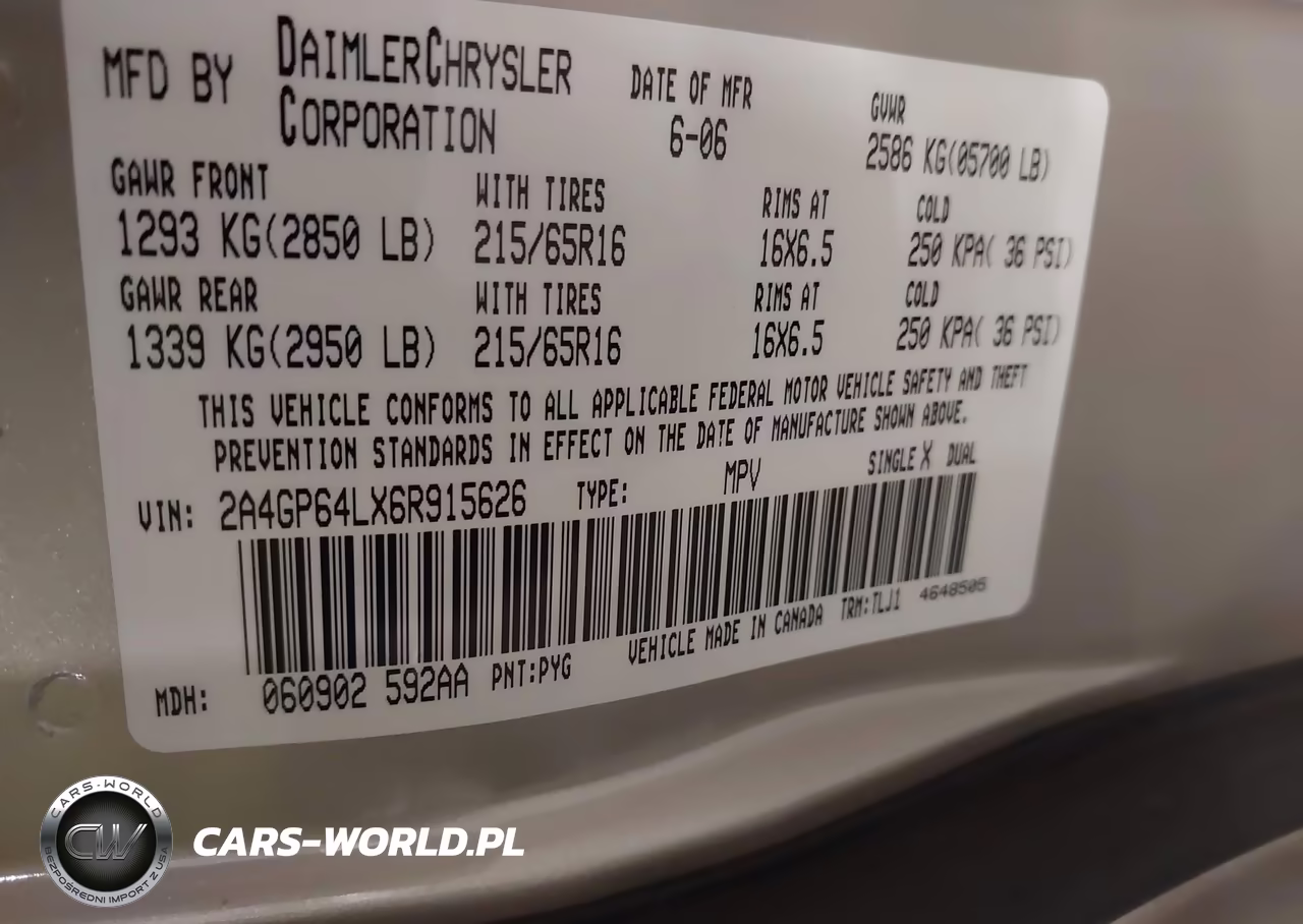 2006 Chrysler Town & Country Limited VIN:2A4GP64LX6R915626 - 9