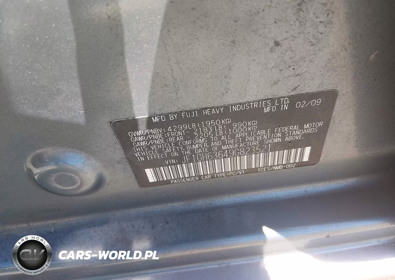 2009 Subaru Impreza Outback Sport VIN:JF1GH63649G823521 - 9