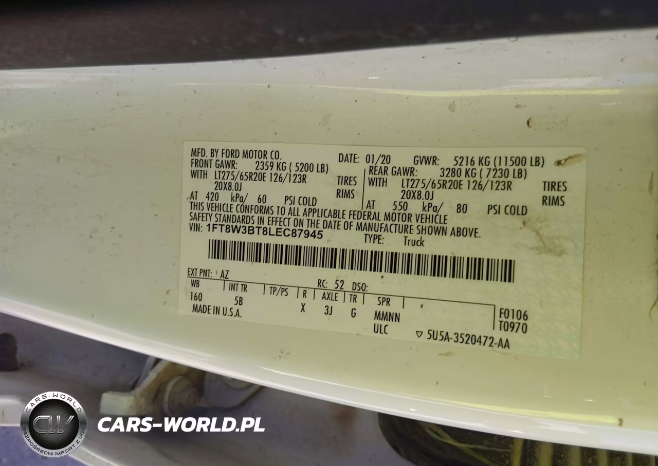 2020 Ford F-350 Lariat VIN:1FT8W3BT8LEC87945 - 8