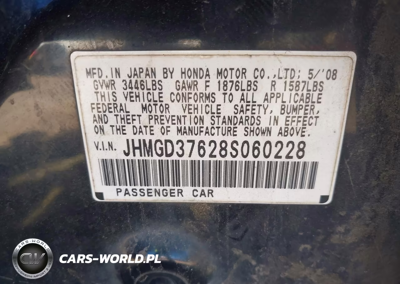 2008 Honda Fit Sport VIN:JHMGD37628S060228 - 9