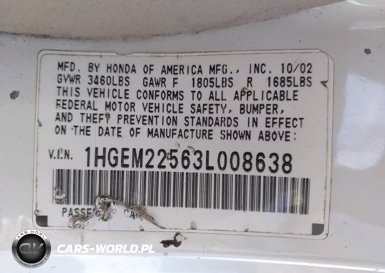 2003 Honda Civic Lx VIN:1HGEM22563L008638 - 9