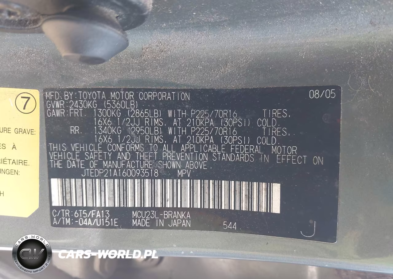 2006 Toyota Highlander V6 VIN:JTEDP21A160093518 - 9
