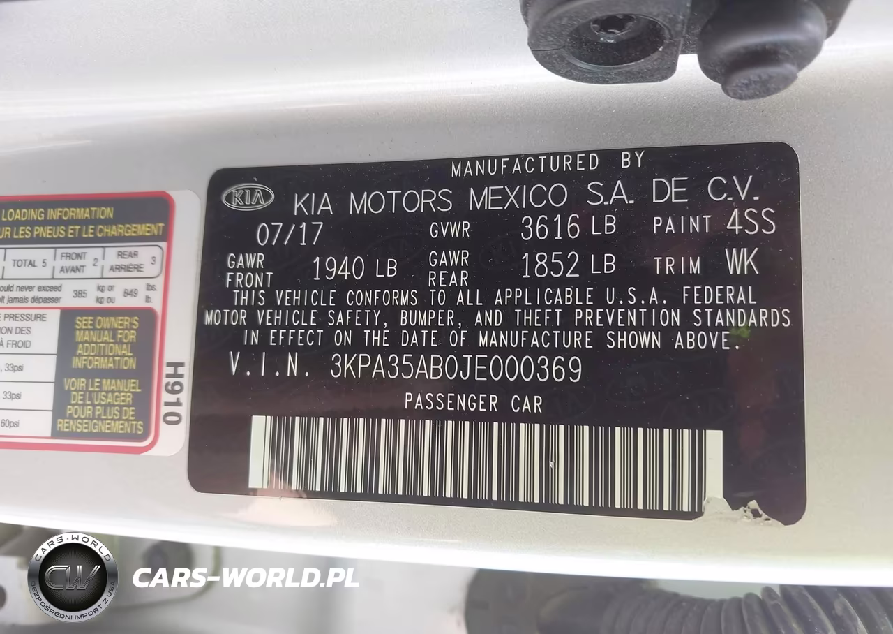 2018 Kia Rio Ex VIN:3KPA35AB0JE000369 - 9