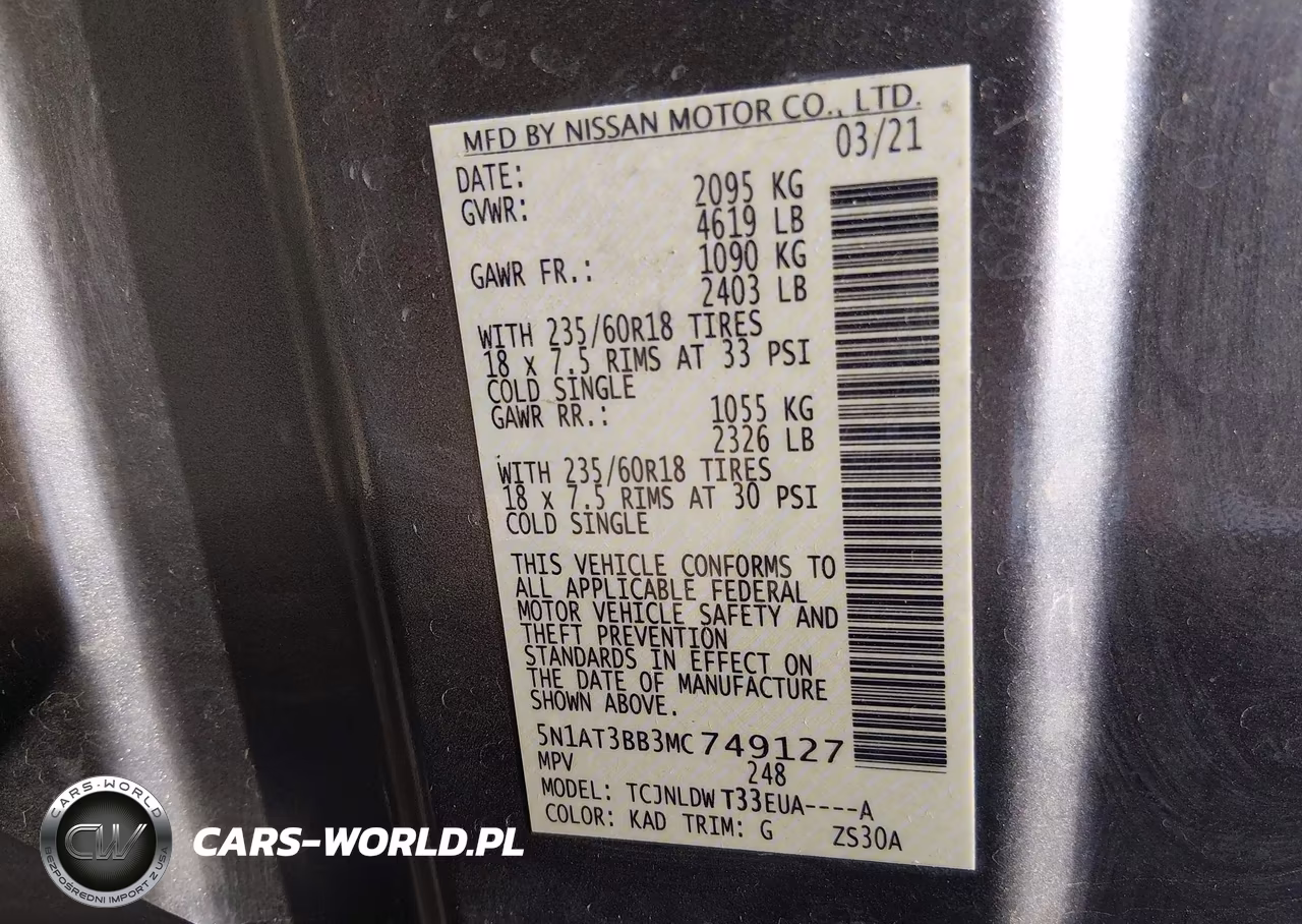 2021 Nissan Rogue Sv Intelligent Awd VIN:5N1AT3BB3MC749127 - 9
