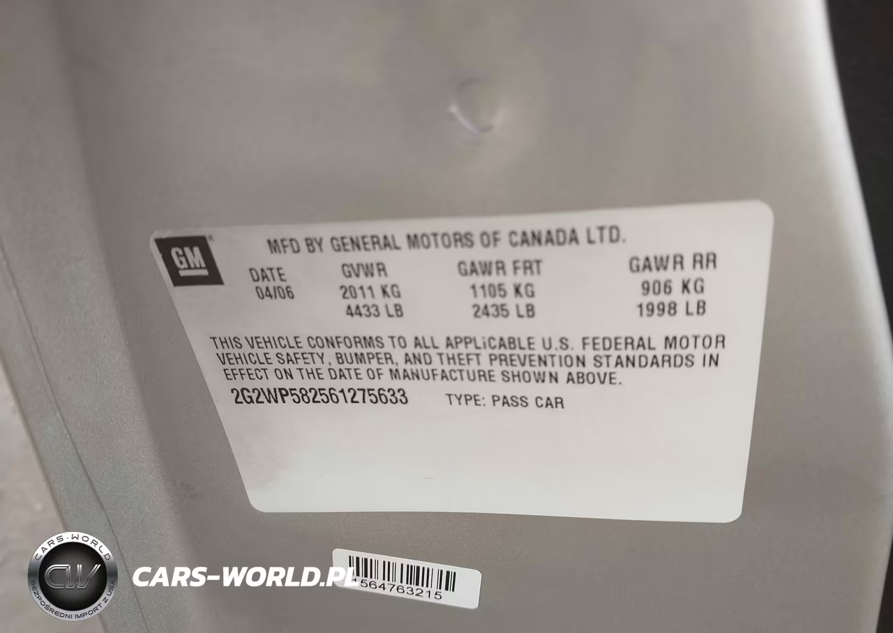 2006 Pontiac Grand Prix VIN:2G2WP582561275633 - 9