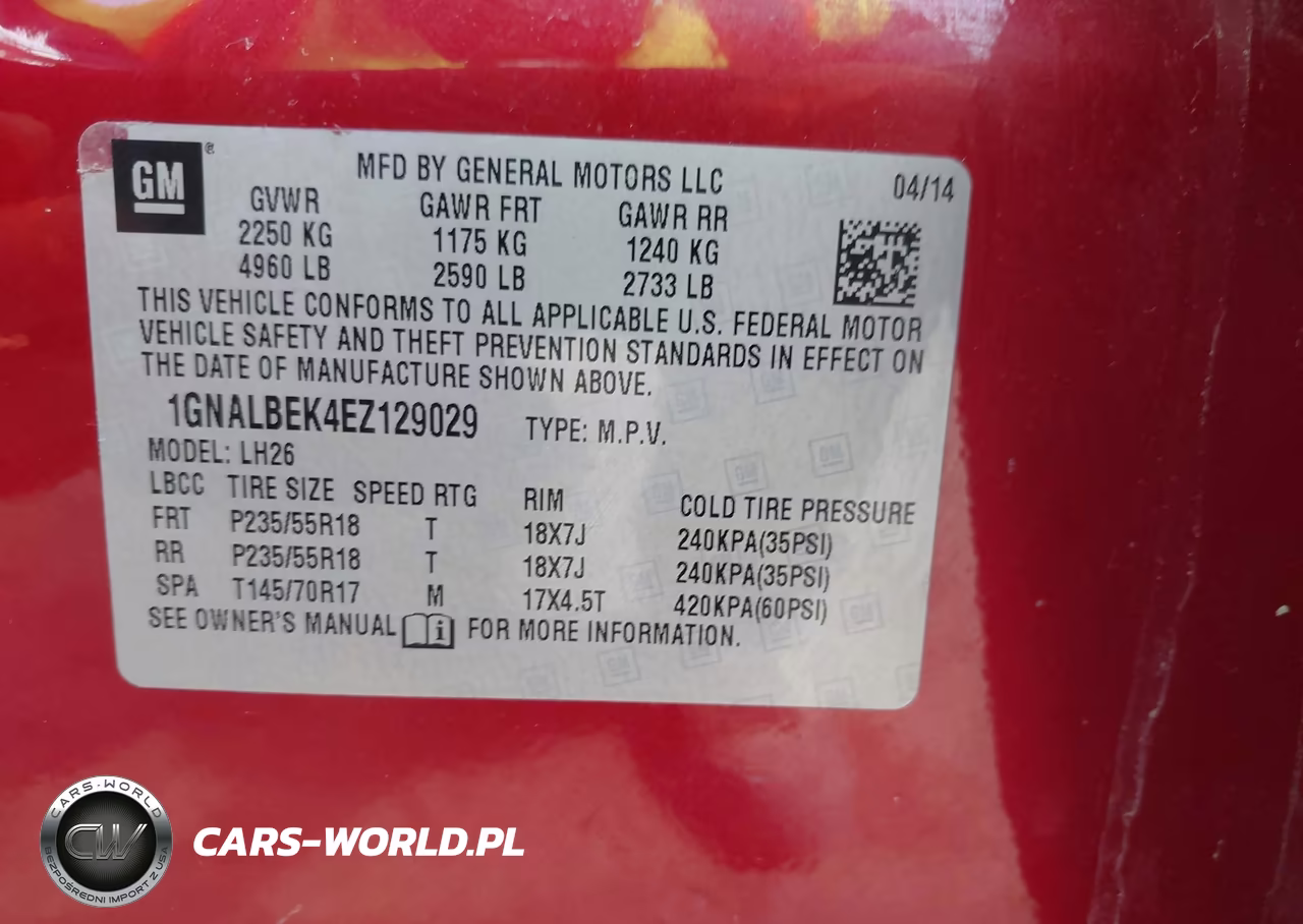 2014 Chevrolet Equinox 1Lt VIN:1GNALBEK4EZ129029 - 9