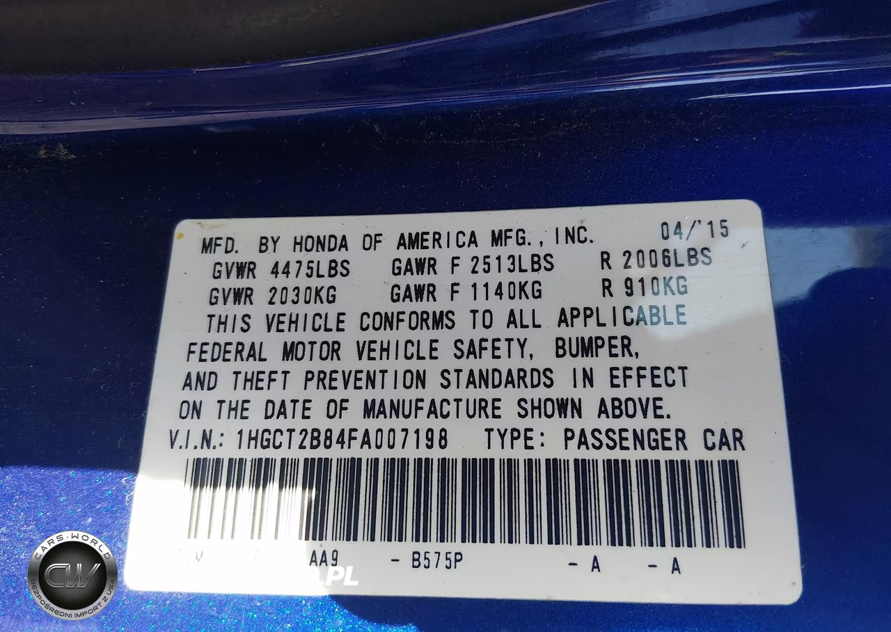 2015 Honda Accord Ex-L V-6 VIN:1HGCT2B84FA007198 - 9